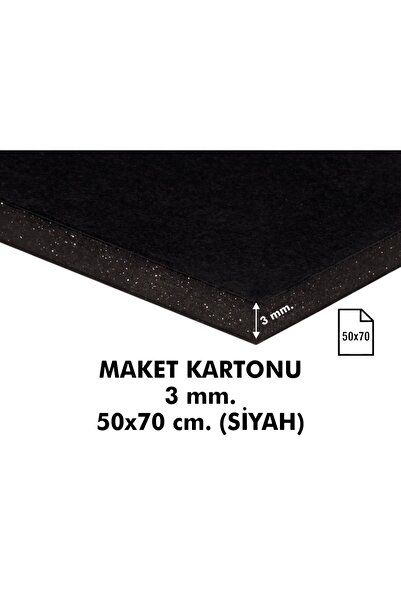 EVENART ( 50 * 70 cm ) 3 mm SİYAH MAKET KARTONU ( 3 Adet )