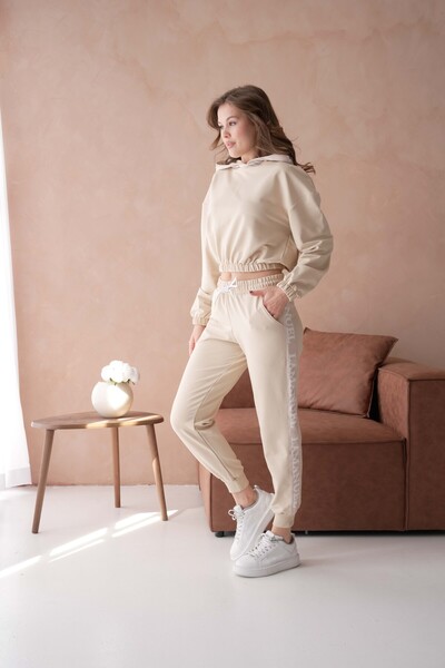 Lamanuel Striped Hooded Oversized Tracksuit Set with Elastic Waist