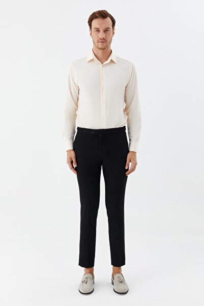 Sabri Özel Chino Düğme Ayarlı Erkek Pantolon Siyah