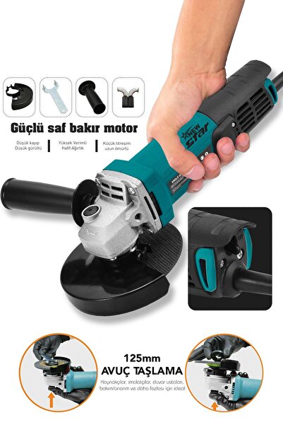 Newstar New Star avuç Taşlama Makinesi 125 mm mavi