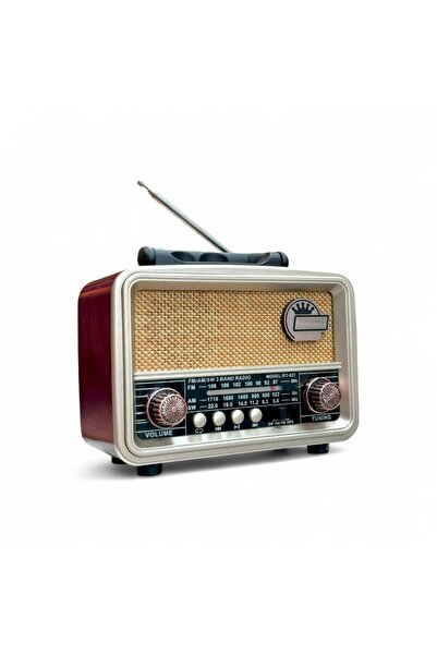 teknotrust Kahverengi mini nostaljik radyo, telefon standı ve Bluetooth özell...