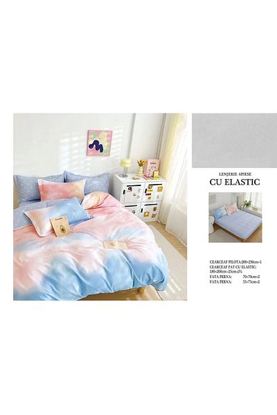 FIONNA.RO Finet Bed Linen With Elastic - Blue/Pink