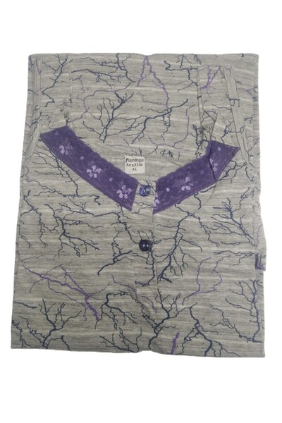 Komten فستان فلامينجو أنيق مع تفاصيل دانتيل ملونة على الياقة