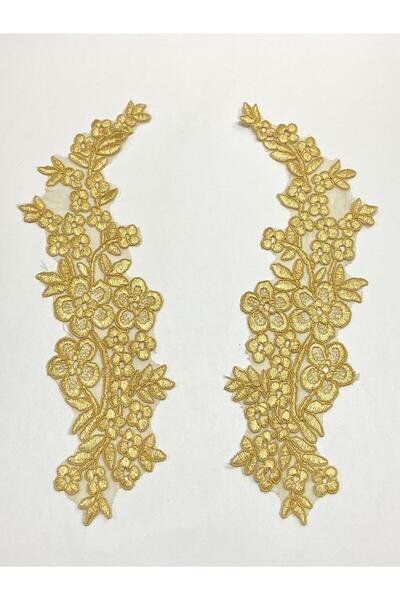 karantuhafiye Guipure Applique / 2 Pack Guipure Applique / Mustard Color # 2