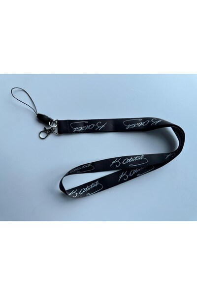 TRENT Κάρτα Ονομασίας Λαιμόκοψη Σχοινί Τηλέφωνο Κρεμάστρα Σχοινί Μαύρο με μοτ...