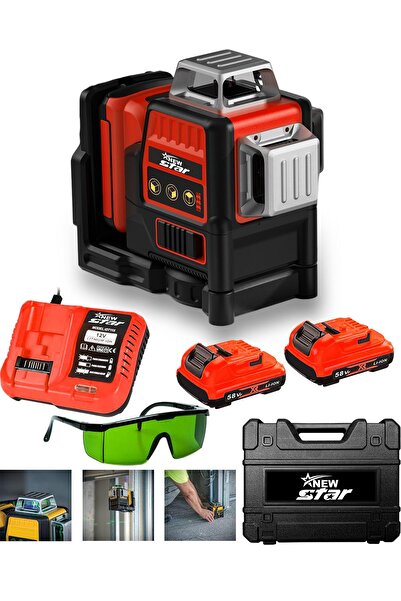 Newstar New Star Çift Akülü 12 Köşe 360° Otomatik Hizalamalı Lazer Metre Hiza...
