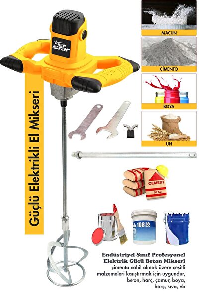 Newstar New Star Devir Ayarlı Elektrikli Alçı Boya Ve Harç Karıştırıcı Mikser...