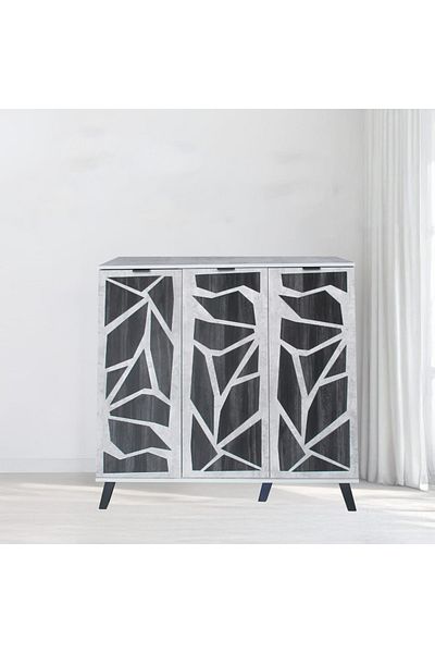 DEC22 Modern shoe rack, distinctive design, size 120 cm