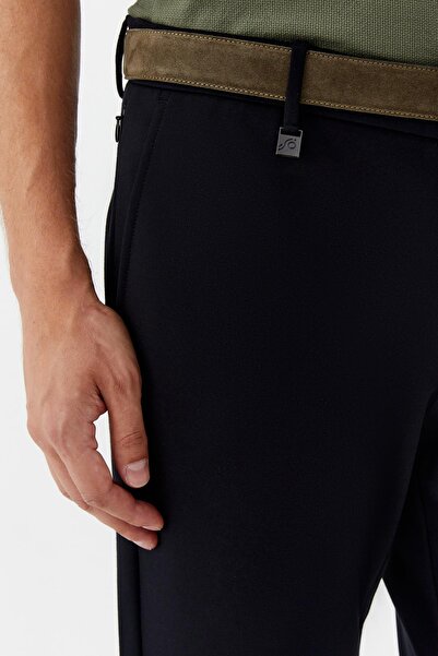 Sabri Özel Regular Fit Fermuar Detaylı Erkek Pantalon Siyah