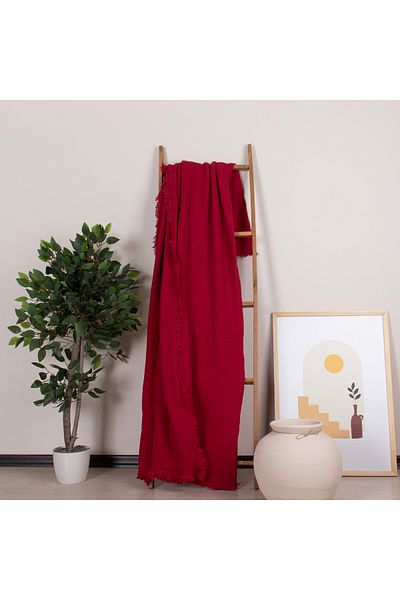 Püskül Tekstil Luxury Muslin Throw Blanket Wide 135X170Cm-100% Cotton Soft Quality Muslin Sofa Cover & Shawl