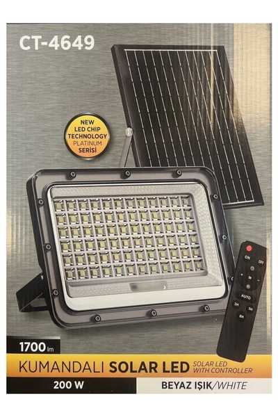 Cata 200W Kumandalı Led Solar Projektör CT-4649