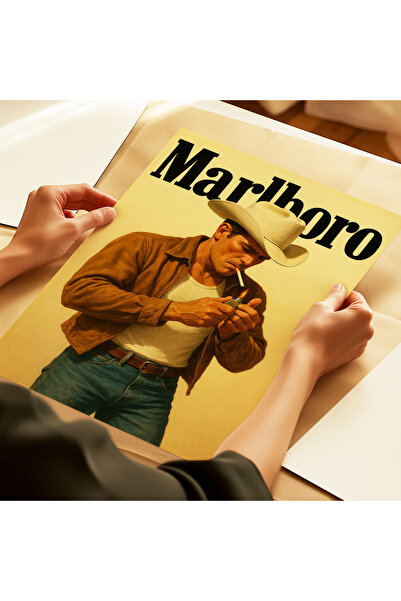 ARTHOUSECOLLECTIVE Marlboro Cowboy - Stil retro occidental - Poster fără cadru în dimensiuni de tablou