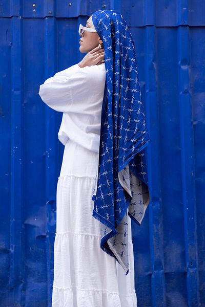 Oxygen Scarfs Self Textured Viscose Silk Double Sided Summer Shawl