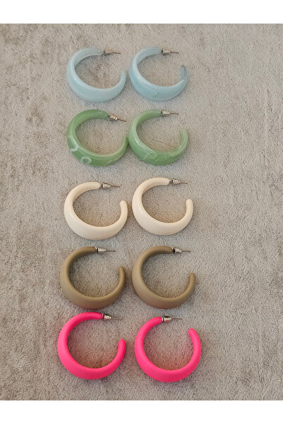 SiestaAccessories Yeşil Renk Akrilik Halka Küpe