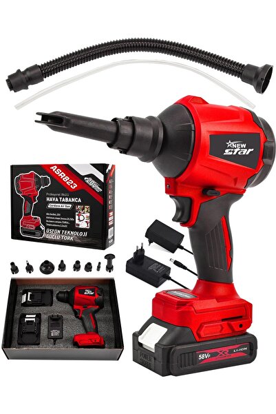 Newstar New Star Yüksek Performanslı Çift Akülü Şarjlı Hava Pompası Kırmızı (...