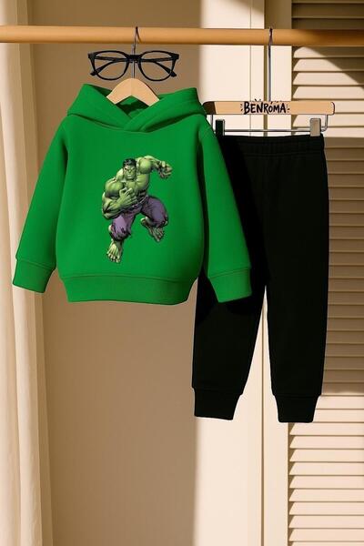 BENROMA Hulk Printed 3 Thread Children's Tracksuit Set