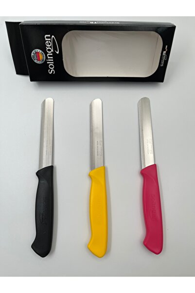 Solingen Orijinal Ritter Micro Et Sebze Doğrama Bıçağı 3 Adet - Siyah-Sarı-Pembe