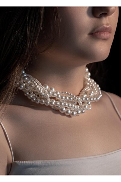 MODA EL ÖRGÜSÜ İNCİ KOLYE