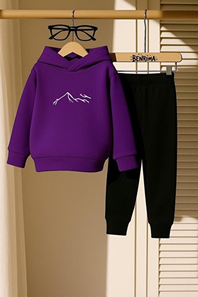 BENROMA COMPLET EȘTI DE TREN CU 3 FIRE PENTRU COPII CU IMPRIMEU MUNTE