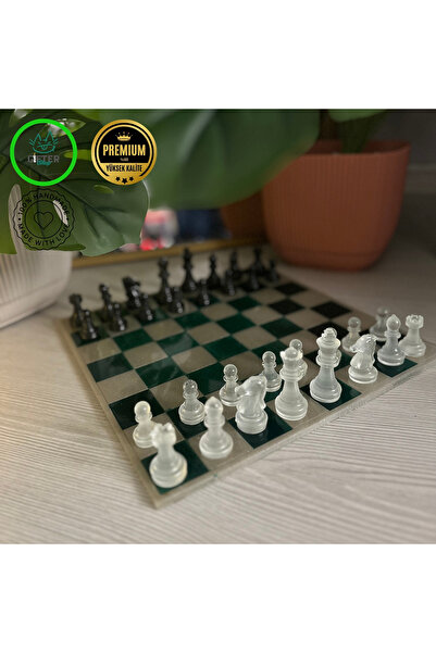 gifter MODERN EPOKSİ SATRANÇ TAKIMI YEŞİL