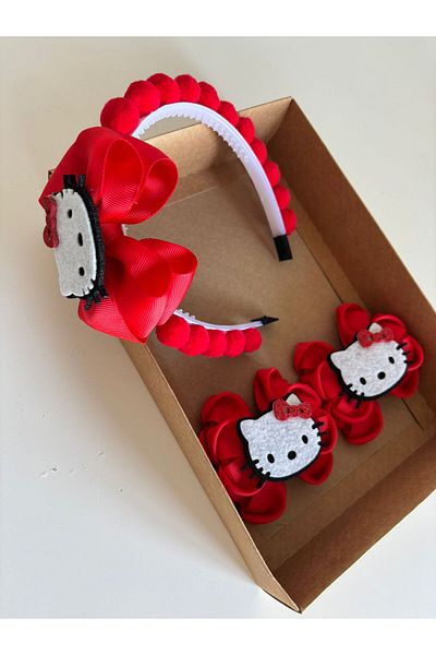 Hello Kitty Red Crown Buckle Set