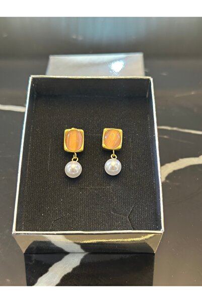 staınless steel Soft Pink Vintage Steel Earrings