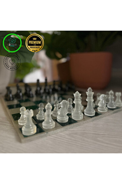 gifter MODERN EPOKSİ SATRANÇ TAKIMI YEŞİL