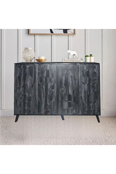 DEC22 Modern 4-door shoe cabinet, distinctive design, size 160 cm