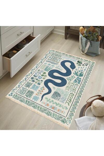 Markaev Botanik Yılan Baskılı Dokuma Taban Halı 299 YNG