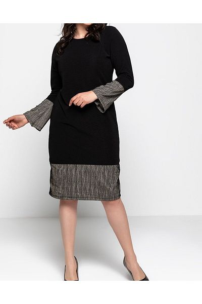 PAMUK DÜNYAM HOME Dress Black / Dress with Sleeve and Skirt Garnish