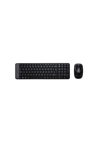 logitech لوحة مفاتيح وفأرة MK220 باللغتين العربية والإنجليزية - رمادي
