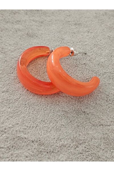 SiestaAccessories Turuncu Renk Akrilik Halka Küpe