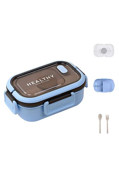 Healthy Adult Bento Lunch Box with Utensils – Leakproof, Microwave Safe – Ideal for Office & School Use