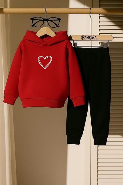 BENROMA SET DE PANTALONI DE ANTRENAMENT PENTRU COPII CU 3 FIRE IMPRIMAT CU INIMI