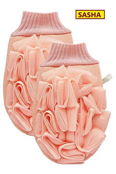 SASHA 2 ليفه استحمام شبكية قفاز حمام لتنظيف وتقشير الجلد وإزالة الاوساخ والده...