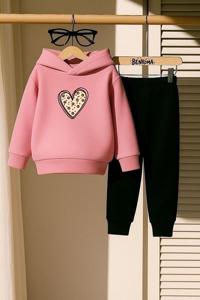 BENROMA SET DE PANTALONI DE ANTRENAMENT PENTRU COPII CU 3 FIRE IMPRIMAT CU INIMI