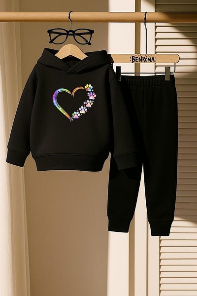 BENROMA SET DE PANTALONI DE ANTRENAMENT PENTRU COPII CU 3 FIRE IMPRIMAT CU INIMI