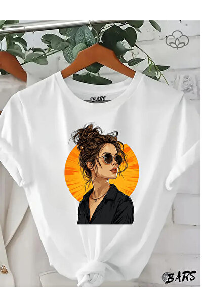 barsdepo Tricou oversize cu imprimeu, Tricou oversize unisex alb