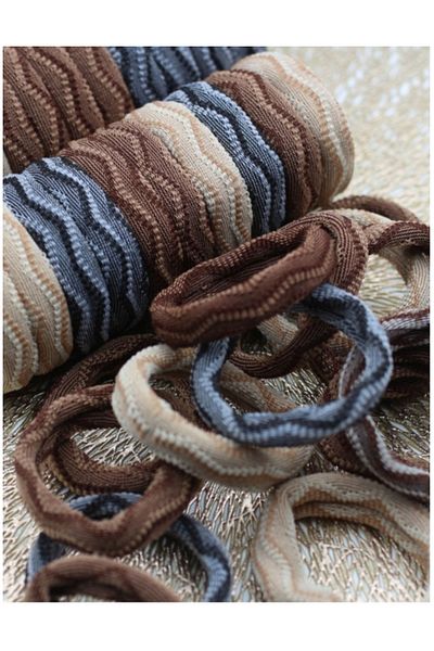 OKAVANGO Women's Brown Patterned 12'Litowel Rubber Buckle Set Hair Clip Girl's Buckle Rubber Buckle2