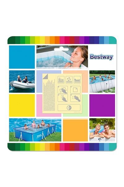 BESTWAY Folie autoadeziva pentru reparat piscine gonflabile, 62091, 6.5 x 6.5 cm, 10 buc
