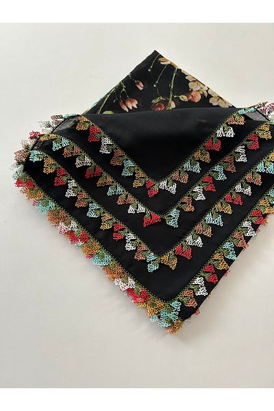 REYYAN Black Handwork Needlework Embroidery Writing/Needlework/Needlework Yemeni/Handwork Cheesecloth/Headcloth