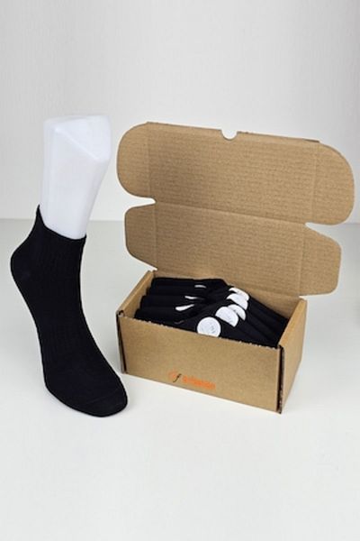 OEM Set 10 pairs men's socks, seamless, cotton, above ankle, medium, size 40-46, Black