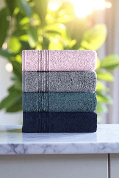 lissehome Set of 4 Highly Absorbent 100% Cotton Towels – 50X90 cm