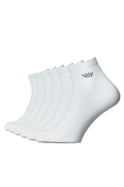 OEM Set 6 pairs of dynamic socks combed cotton no seam, men, white, size 41-43
