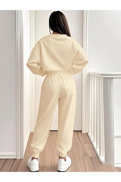 FUFLUNS Ac&Dc Printed Unisex Oversize Circle Neck Bottom/Upper Tracksuit Set