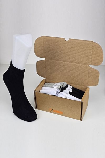 OEM Curie 10 pairs men's socks, seamless, cotton, above ankle, medium, size 40-46, Multicolor