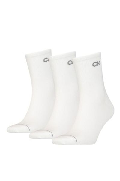 Calvin Klein , Set of socks with logo - 3 pairs, White, One Size