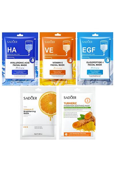 BEAUTY AND HEALTH SADOER Skincare Set - 5 Unique Face Masks