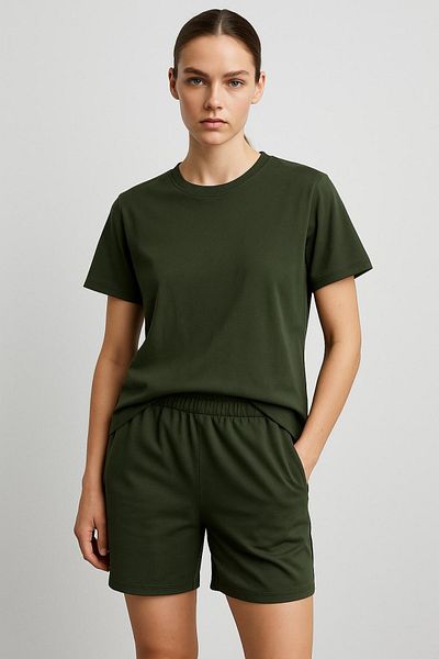 HAKKE piped shorts t-shirt set