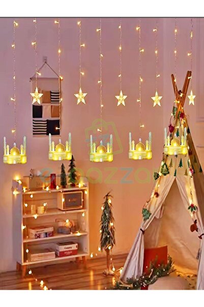 HALL BREATHE Ramazan Temalı Cami Minare Dekor Perde Led Işık 3 Mt. 10 Saçak 8...